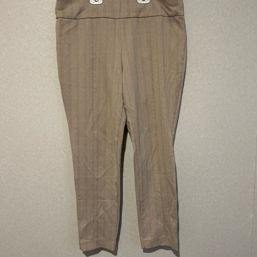 Women’s Anne Klein Beige Dress Pants Size Large Made In Egypt